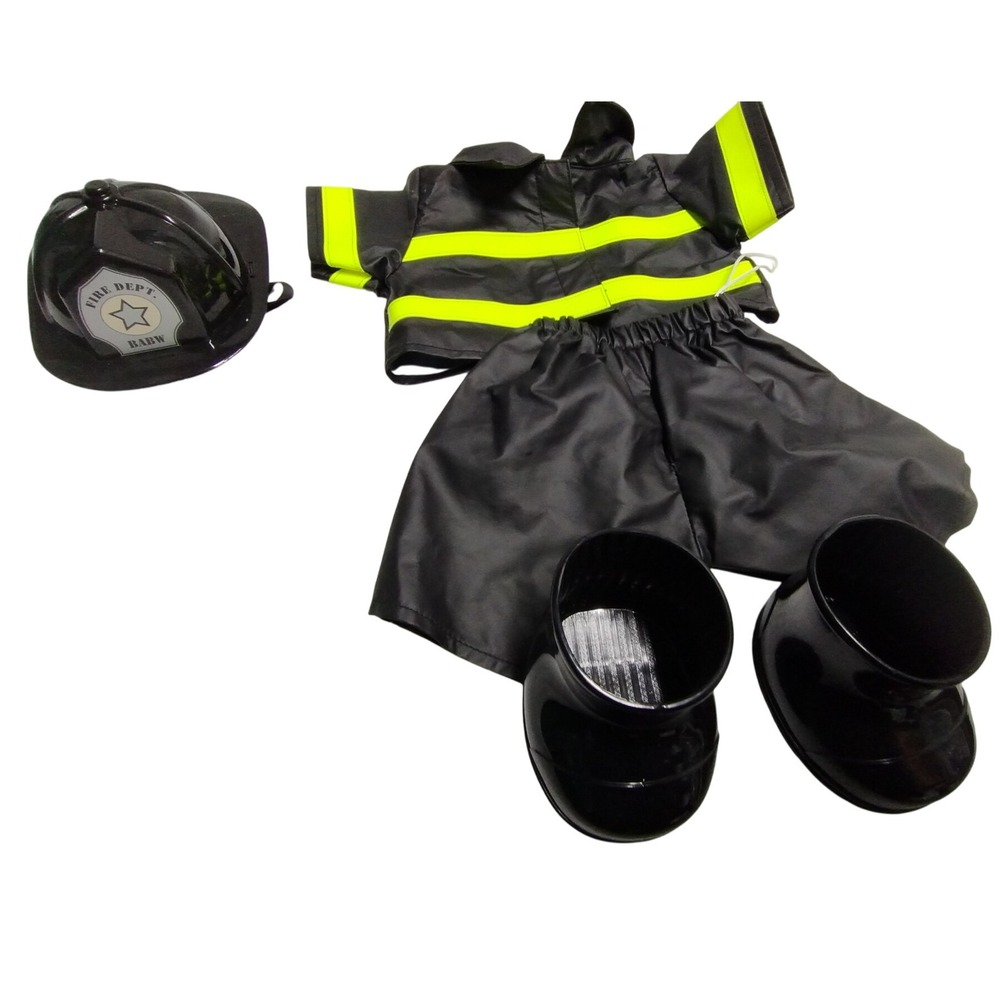 Build a Bear Workshop‎ Firefighter Costume Set Hat Jacket Pants Boots Toddler